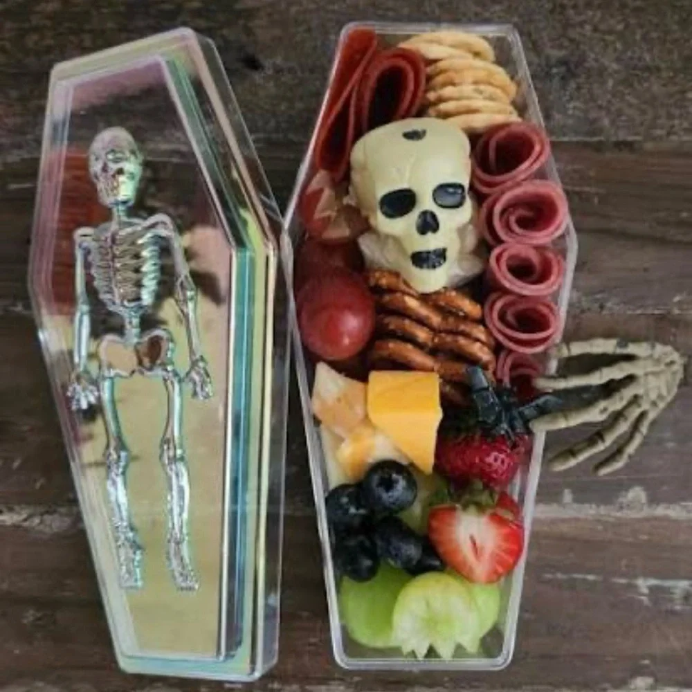 Skeleton Iridescent Coffin Shaped Containers